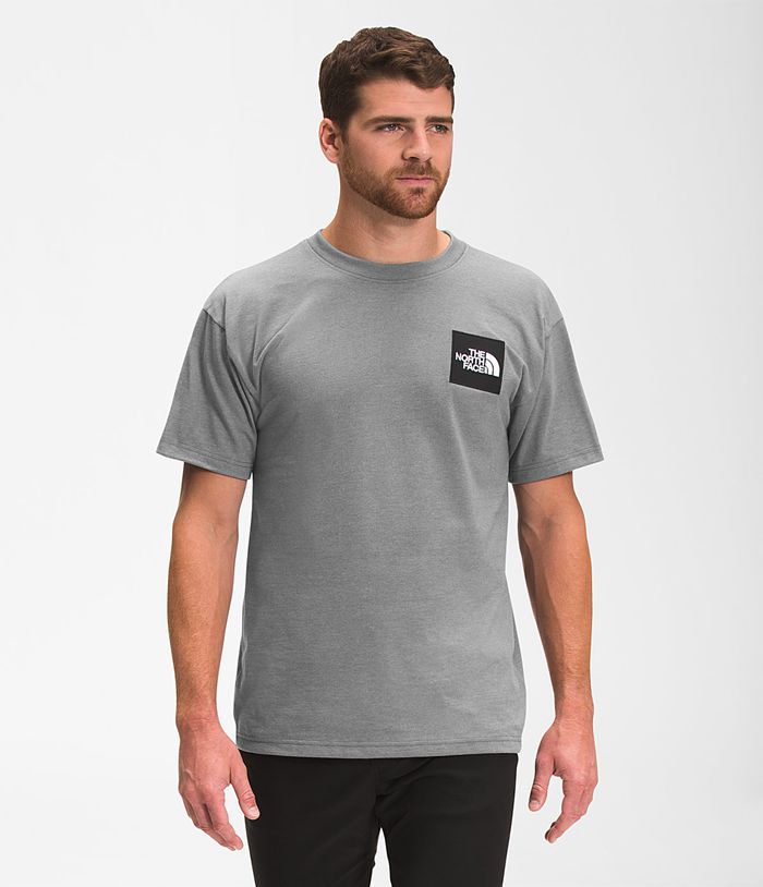 Camiseta The North Face Hombre Manga Corta Heavyweight Box - Colombia MTKAHR461 - Gris